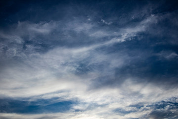 Blue cloudy sunset sky nature background