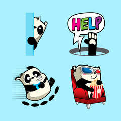 cute panda sticker, panda patches