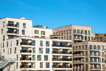 Fototapeta na wymiar Modern apartment houses in the Hafencity in Hamburg