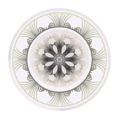 Art Deco Pattern Of Round Floral Mandala. Vector Illustration. Design For Printing, Presentation, Textile Industry