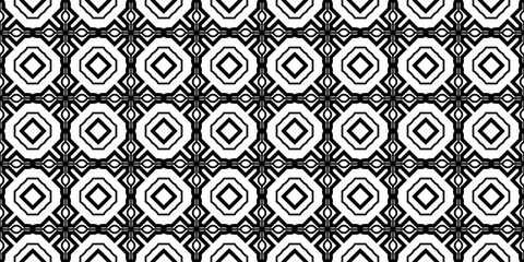 Decorative Traditional Geometric Ornament. Seamless Pattern. Vector Illustration. Tribal Ethnic Arabic, Indian, Motif. For Interior Design, Wallpaper. Black white color