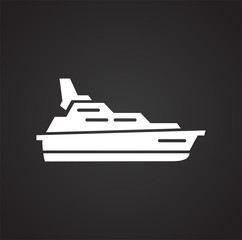 Ship icon on background for graphic and web design. Simple vector sign. Internet concept symbol for website button or mobile app.