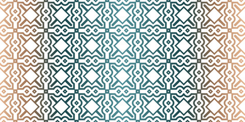 Geometric Pattern With Hand-Drawing Ornament. Vector Super Illustration. For Fabric, Textile, Bandana, Scarg, Colored Print. Brown green color