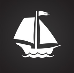 Ship icon on background for graphic and web design. Simple vector sign. Internet concept symbol for website button or mobile app.