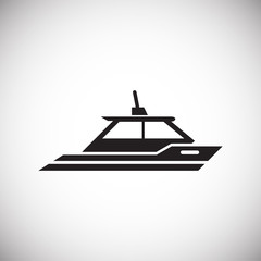 Ship icon on background for graphic and web design. Simple vector sign. Internet concept symbol for website button or mobile app.