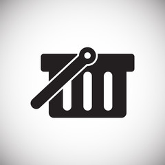 Shop basket icon on background for graphic and web design. Simple vector sign. Internet concept symbol for website button or mobile app.