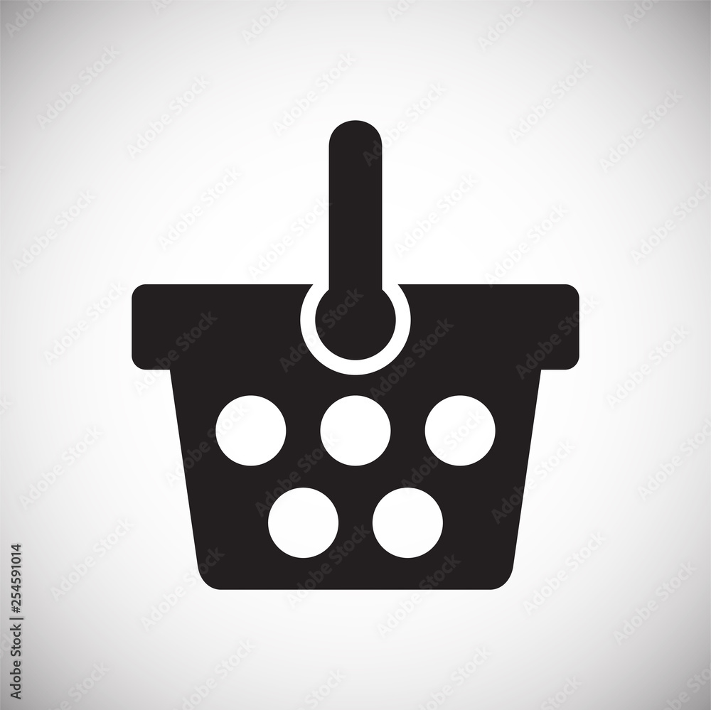 Poster shop basket icon on background for graphic and web design. simple vector sign. internet concept symb
