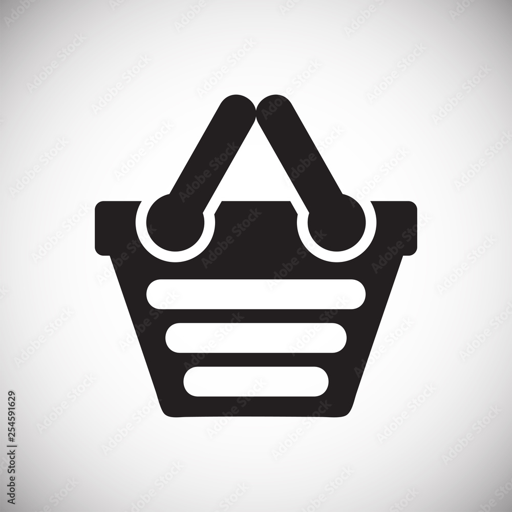 Poster shop basket icon on background for graphic and web design. simple vector sign. internet concept symb