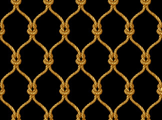 Fototapeta premium Rope seamless tied fishnet pattern