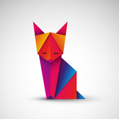 kot origami wektor © Rzoog
