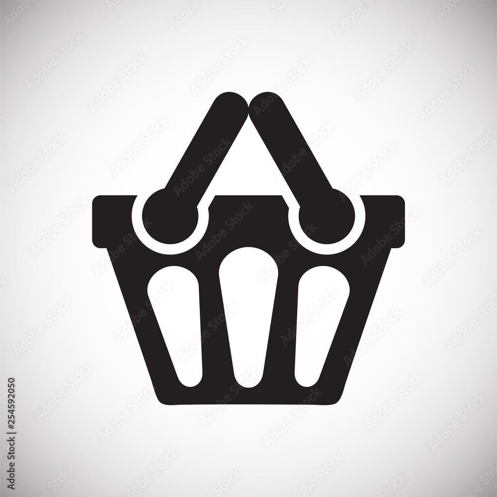 Poster shop basket icon on background for graphic and web design. simple vector sign. internet concept symb