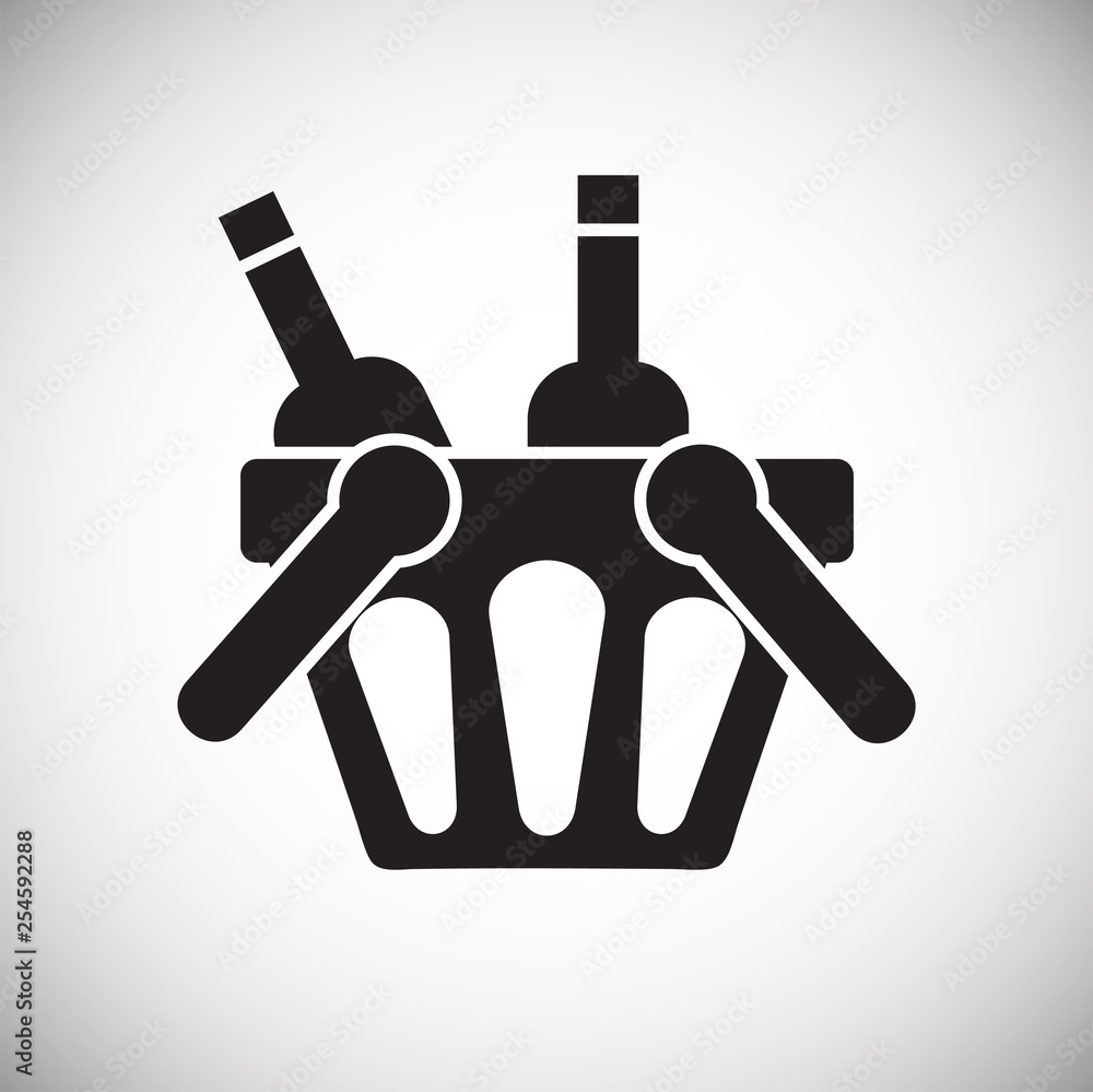 Poster shop basket icon on background for graphic and web design. simple vector sign. internet concept symb