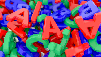 Fototapeta premium Plastic alphabet letters on white background