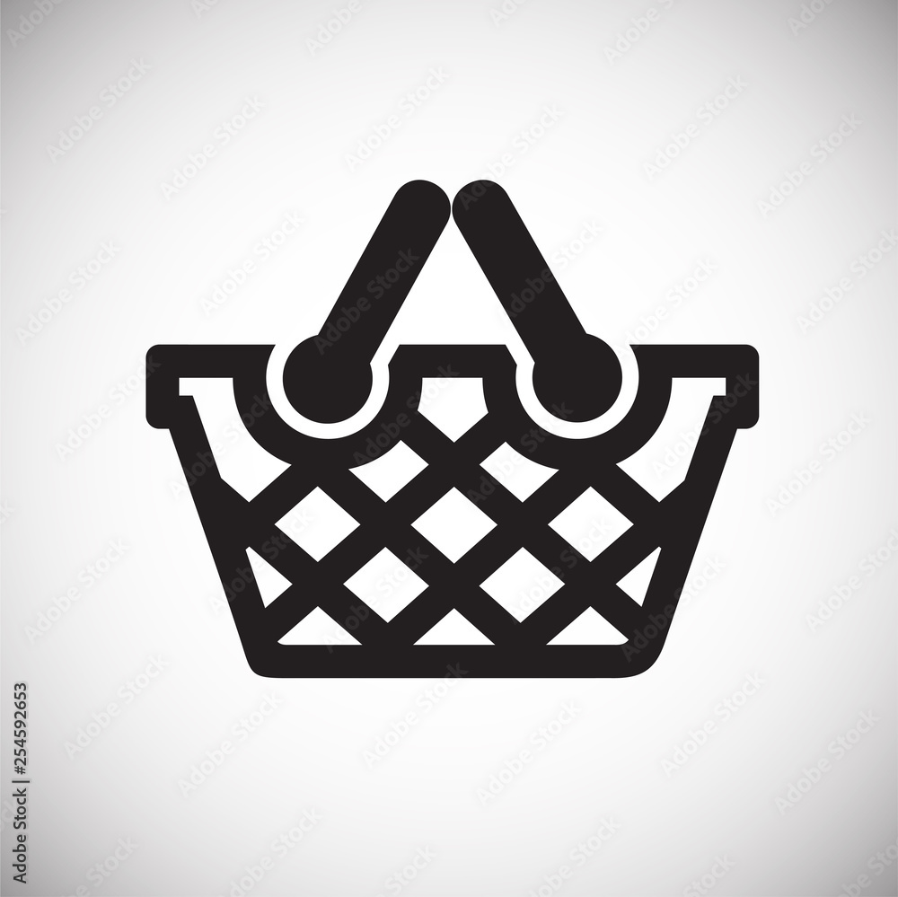 Poster shop basket icon on background for graphic and web design. simple vector sign. internet concept symb