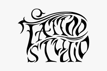 Retro style emblem. Tattoo studio sign.