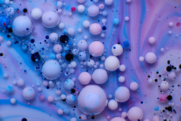 abstract background of colored drops of water and oil