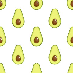 Avocado pattern geometric seamless. fresh avocados halfs pattern. Vector illustration in flat style