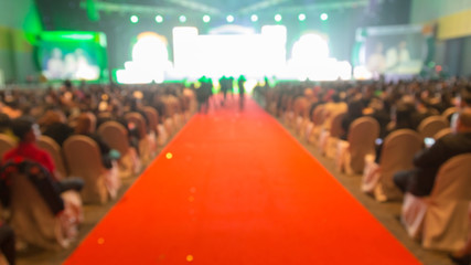 Disfocus of the red carpet in the award ceremony theme creative. background for success business...