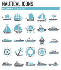 Fototapeta na wymiar Ship icons on white background for graphic and web design. Simple vector sign. Internet concept symbol for website button or mobile app.