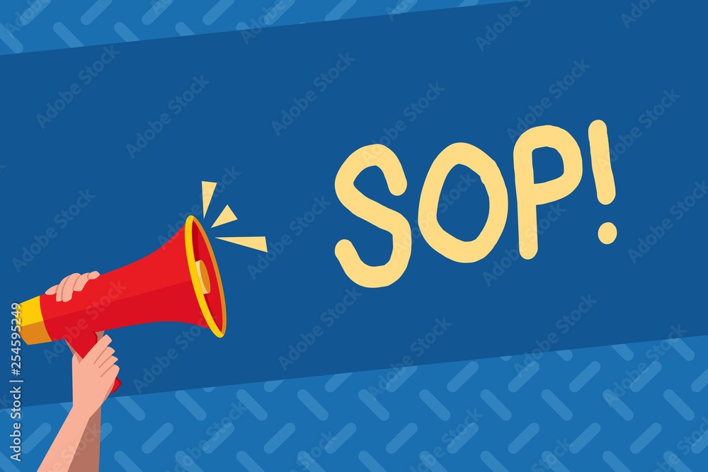 Poster handwriting text sop. conceptual photo standard operating procedure rules instructions