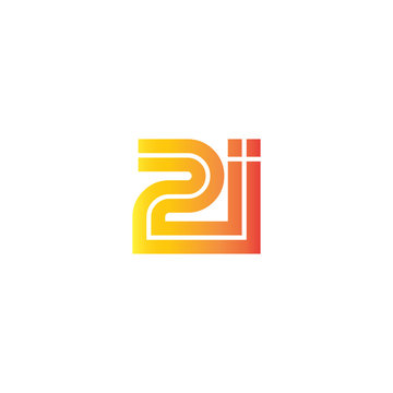 Initial letter 2I design logo template