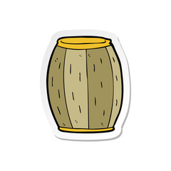 sticker of a cartoon beer barrel