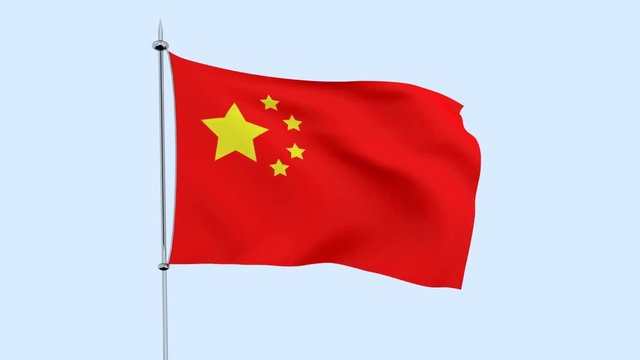Flag of the country     Paracel Islands  flutters against the blue sky. 3D rendering