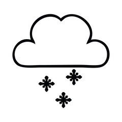 line drawing cartoon storm snow cloud