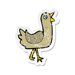 retro distressed sticker of a cartoon bird