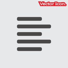 Text align icon isolated sign symbol and flat style for app, web and digital design. Vector illustration.