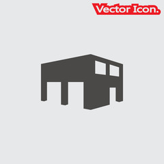 warehouse icon isolated sign symbol and flat style for app, web and digital design. Vector illustration.