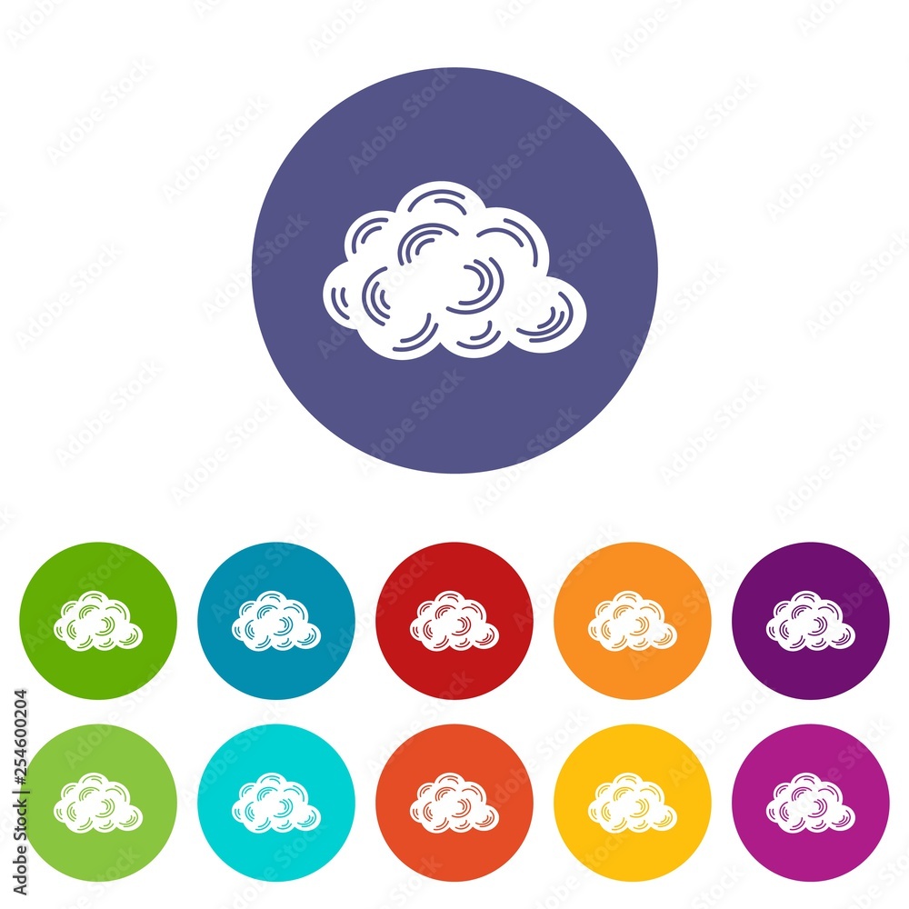 Poster cloud icons color set vector for any web design on white background