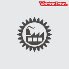 With Industry icon isolated sign symbol and flat style for app, web and digital design. Vector illustration.