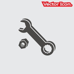 Wrench Icon isolated sign symbol and flat style for app, web and digital design. Vector illustration.