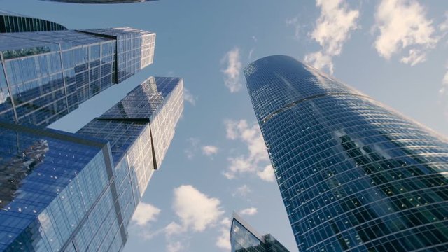 Seamless loop - Looking up at business buildings