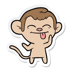 sticker of a funny cartoon monkey