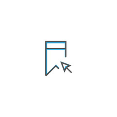 Bookmark icon design. Interaction icon line vector illustration