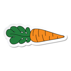 sticker of a quirky hand drawn cartoon carrot