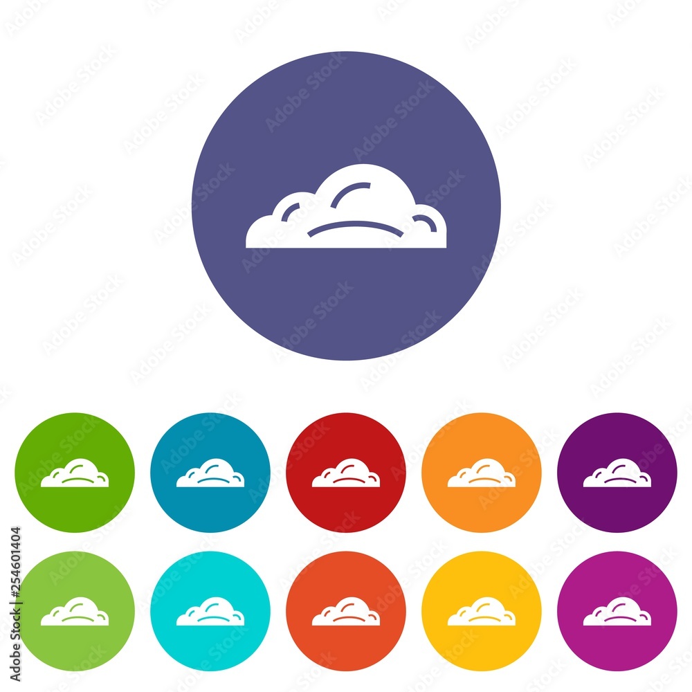 Aufkleber business cloud icons color set vector for any web design on white background