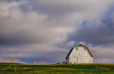old barn and silo