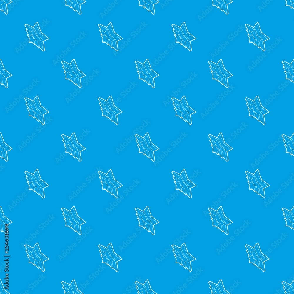 Poster three stars pattern vector seamless blue repeat for any use