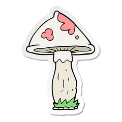 sticker of a cartoon mushroom