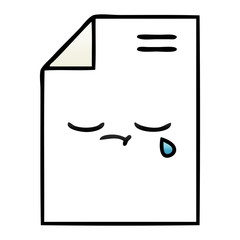 gradient shaded cartoon sheet of paper