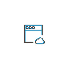 Fototapeta premium Browser icon design. Interaction icon line vector illustration