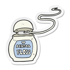 sticker of a cartoon dental floss