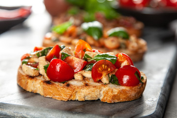 Assortment of traditional Italian bruschettas