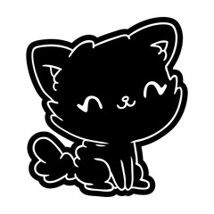 cartoon icon cute kawaii fluffy cat