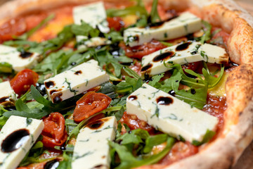 fresh salad with cheese and olives