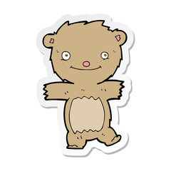 sticker of a cartoon teddy bear