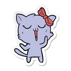 sticker of a cartoon cat